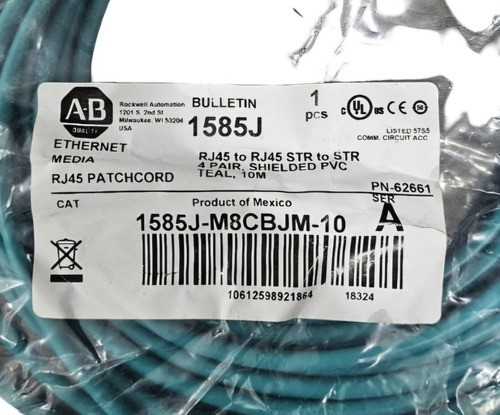 Cabo Ethernet 1585j M8cbjm-10 Allen Bradley 10m Rj45 1585j