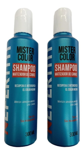 2 Piezas Shampoo Matizador De Canas Nefertiti 300 Ml