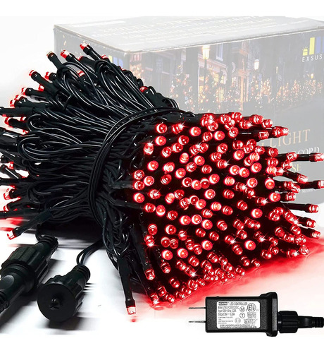 Jmexsuss Guirnalda De Luces De Navidad Rojas, 250 Luces Led