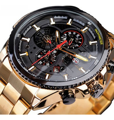 Reloj Forsining Plata, Negro Interior, Blanco Exterior