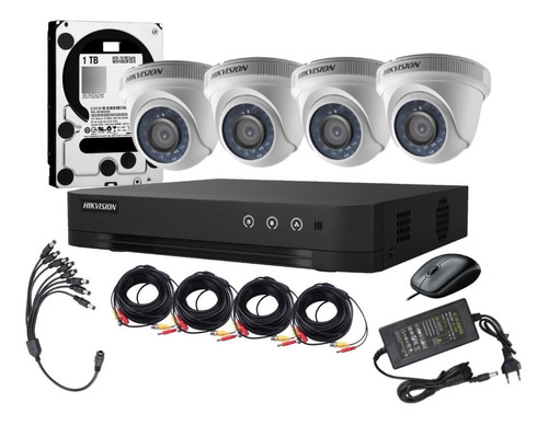 Kit Cctv Profesional Hikvision 4ch Hd 720p Dd 1tb 1mp