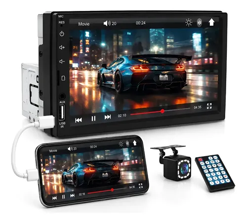 Central Multimídia Mp5 Universal Tela 7' P Touch + Câmera Ré