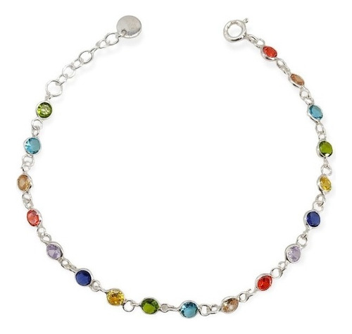 Pulsera De Plata 925 Punto De Luz De Multicolores