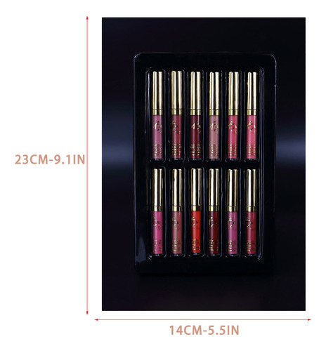 Conjunto De Brilho Labial Fosco De 12 Cores Caixa De Present