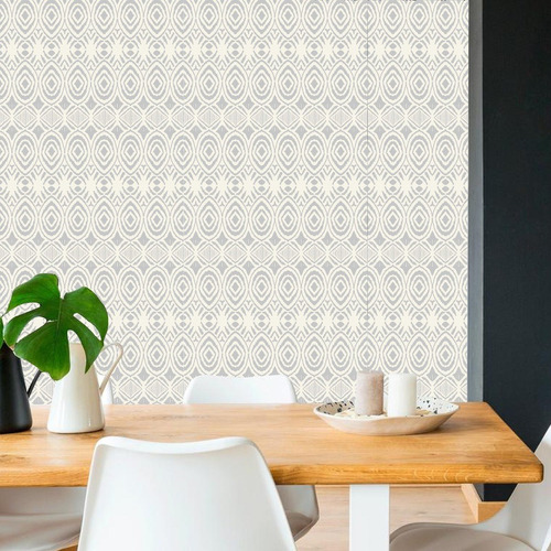 Vinil Decorativo Boho Minimalista Étnico Tapiz Hd Autoadhesi Color Blanco