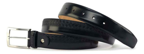 Cinturón Hombre Piel Grabada Prada Mx 40414 Color Negro Diseño De La Tela Lisa Talla 105.0