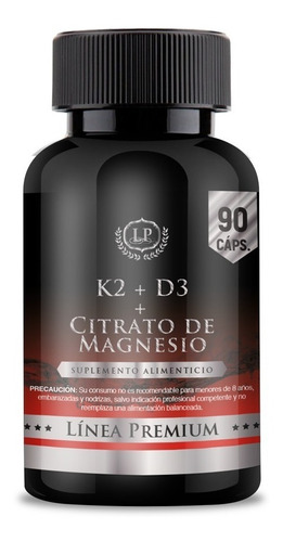 K2 (mk7) + D3 + Citrato De Magnesio, Alta Absorción  X 90 C.