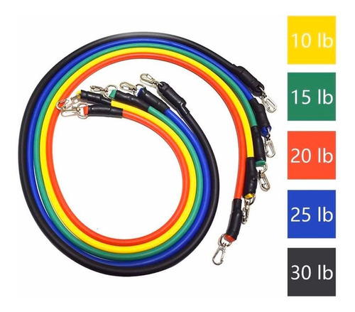 Bandas Elásticas De Resistencia Kit De 11 Pzs
