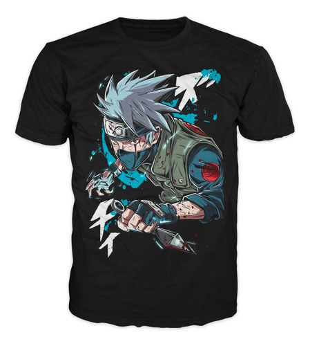 Camiseta Anime De Naruto Kakashi Adultos Y Niños Ref 02