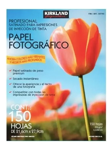 Papel Fotográfico Satinado Profesional Con 150 Hojas Carta F