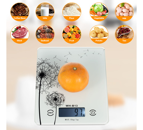 Comida Digital Para Cocina Con Retroiluminación Lcd De 5 Kg/