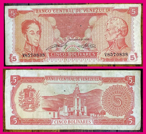 Billete De Venezuela 21 De Septiembre 1989 Nuevo