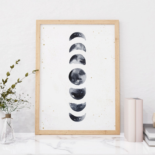 Imagen 6 de 10 de Set De 3 Cuadros (3 A4) Signos Zodíaco Luna A Elección