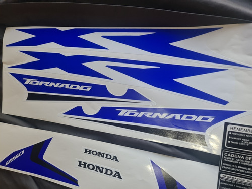 Kit De Calcos Honda Tornado 250 2018 Moto Azul Envios