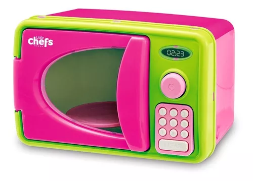 Horno microondas de juguete para niños Little Chefs, color rosa