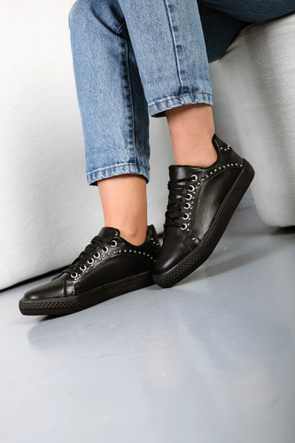 Zapatillas Mujer Urbanas Bajas Cuero Suela Goma Dua Lipa