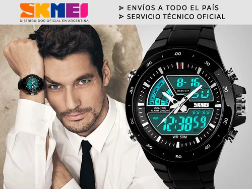 Reloj Hombre Skmei 1016 Acero Alarma Cronometro Elegante
