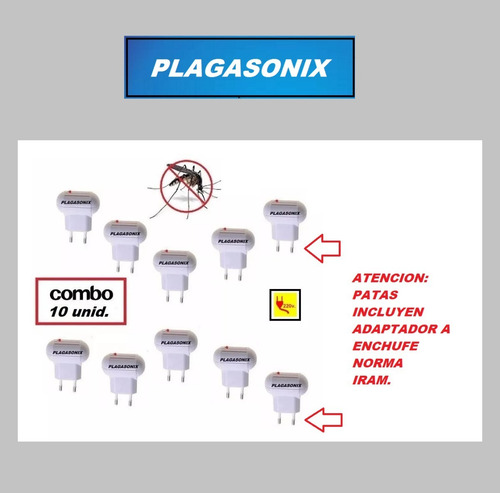 Imagen 2 de 10 de Kit 5 Un. Repelente Mosquitos Ultrasonido Antialergico 220 V