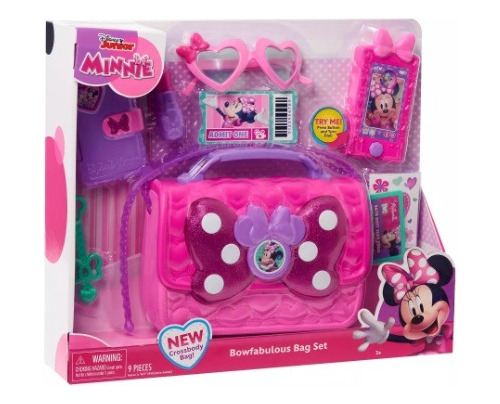 Minnie Mouse, Set Juego Bolso Moño-fabuloso Con 9 Accesorios Rosa