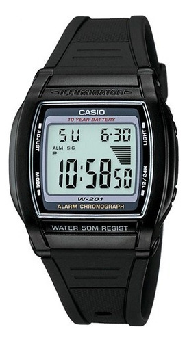 Relógio eletrônico unissex Casio Digital 10y W201-1av
