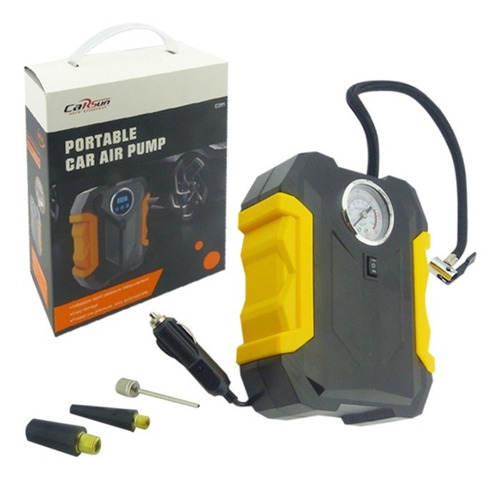 Compresor Aire Inflador Portátil Automóvil 12v 150psi Carsun amarillo