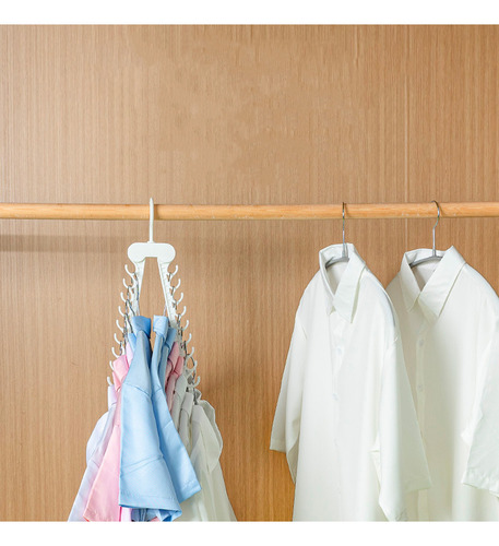 Gancho Organizador De Ropa Multiple Ahorrador Espacio 3 Pzs Color Blanco