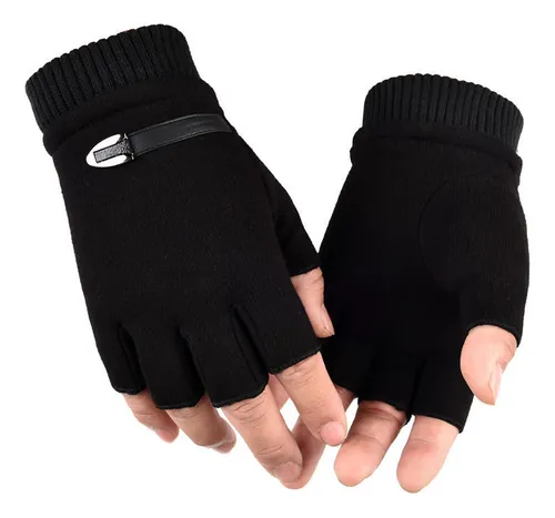 Guantes De Medio Dedo Para Hombre Y Mujer Sin Terciopelo En 