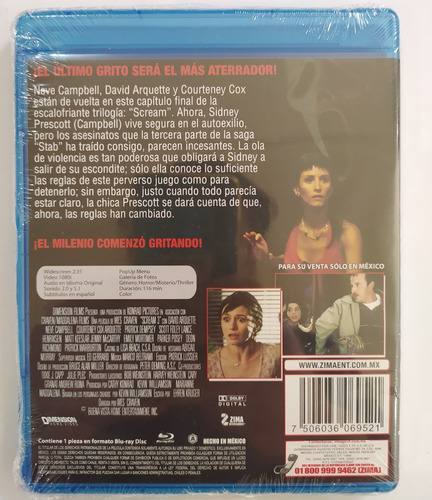 Scream 3 La Máscara De La Muerte Pelicula Bluray