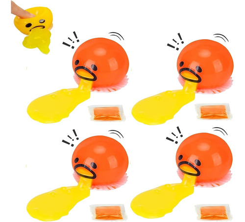 4pcs Puking Stress Ball Toy Slime, Puking Slime Ball, Funny