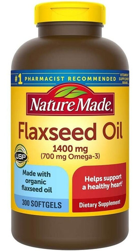 Aceite De Linaza 1400 Mg Omega 3 Flaxseed Oil 300 Softgels