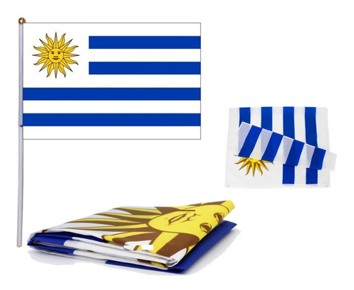 Bandera Oficial Del Uruguay Grande Diametro 90 X 150 Cm