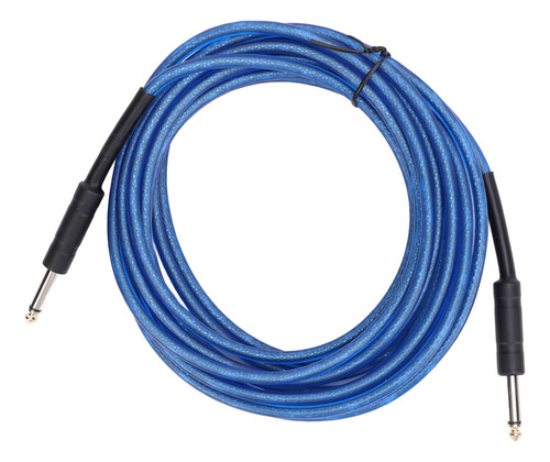 Cable De Instrumento Azul De 6 Metros Para Guitarra, 6,35 Mm