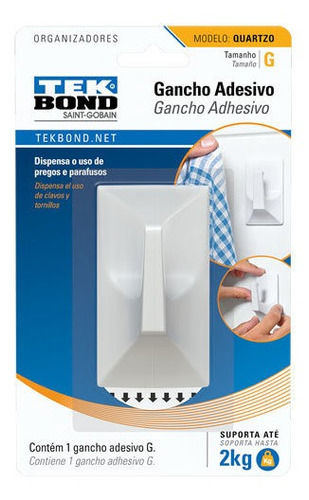 Imagem 1 de 2 de Gancho Adesivo Toalha De Mesa Quadrado Tm G