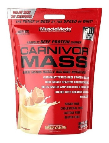 Suplemento en polvo MuscleMeds  Carnivor Coffee proteínas sabor vainilla/caramelo en sachet de 4.53kg