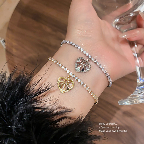 Pulsera Ajustable Zircon Love, A La Moda, Ligera Y Lujosa (1