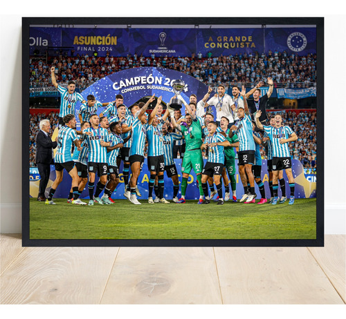 Cuadro Decorativo Gustavo Costas Racing Club Campeon Negro Negro