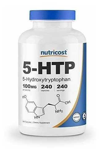 5-htp 100 Mg, Nutricost  240 Cápsulas  Sin Gluten