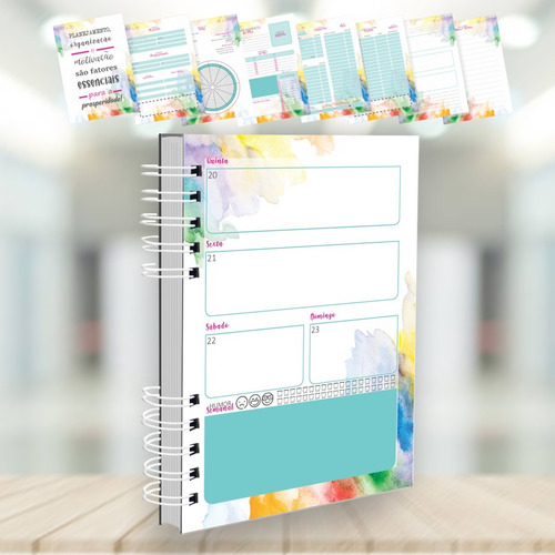 Imagem 7 de 10 de Planner Visão Semanal E Mensal - Coleção Colors