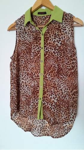 Camisa Sin Mangas Talle L Animal Print Larguita, Cataleya 