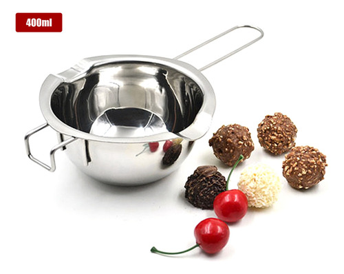 Pote Duplo De Aço Inox Para Chocolate, 400ml
