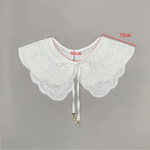Mantón De Encaje Blanco Con Cuello Falso Y Volantes Ahuecado