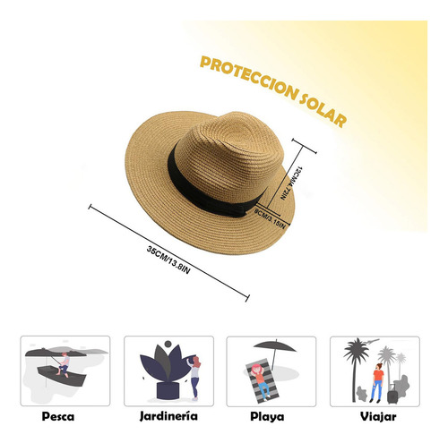 Sombrero De Panamá De Ala Ancha Para Mujer Con Mangas