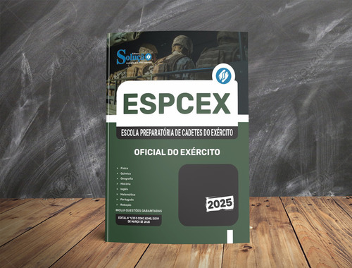 Apostila Espcex 2025 - Oficial Do Exército Da Escola Preparatória De Cadetes Do Exército - Editora Solução