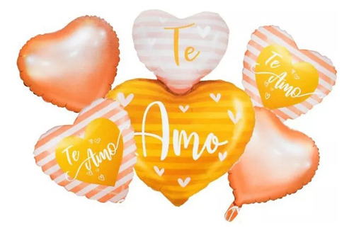 Pack Globos Metálicos En Forma De Corazón 12 Unidades