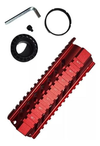 Guardamanos Enfriador Aluminio Riel 07 Pulgadas R15 M4 Rojo