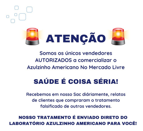 Azulzinho Americano 180 Cápsulas - Kit 3 Potes Original