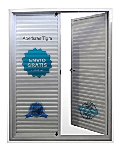 Postigo Celosía Aluminio Blanco De Abrir 150x110 +envío