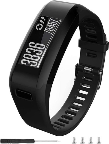 Malla De Silicona Para Garmin Vivosmart Hr (negro, Large)