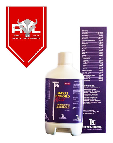 Imagem 4 de 4 de Maxxi Engord 500ml Argentino Complexo Vitaminico