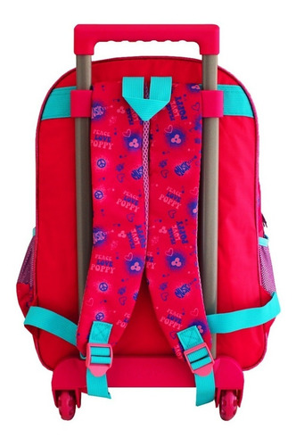 Imagem 5 de 8 de Mochila Rodinhas Infantil Escolar Trolls Poppy Clio Tr2238k